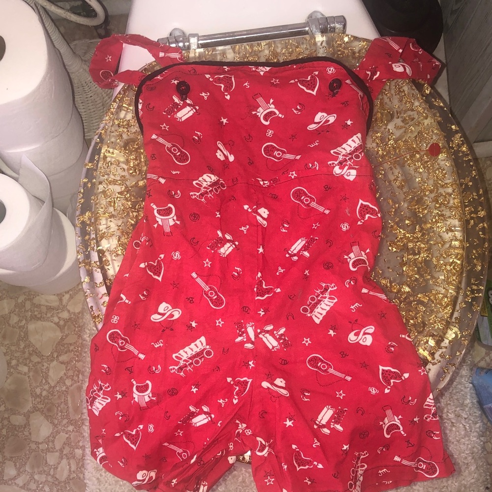 Red Kids One Piece with Fun Patterns